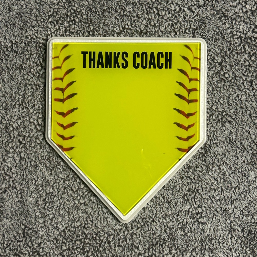 Yellow Softball Home Plate Plaque Gift